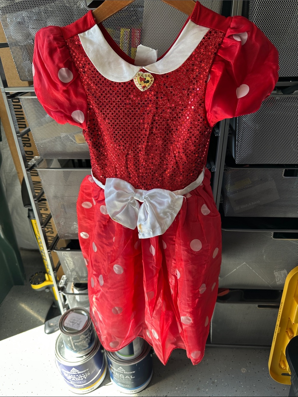 Disney Minnie Mouse Red and White Polka Dot One-Piece dress, headband and shoes
